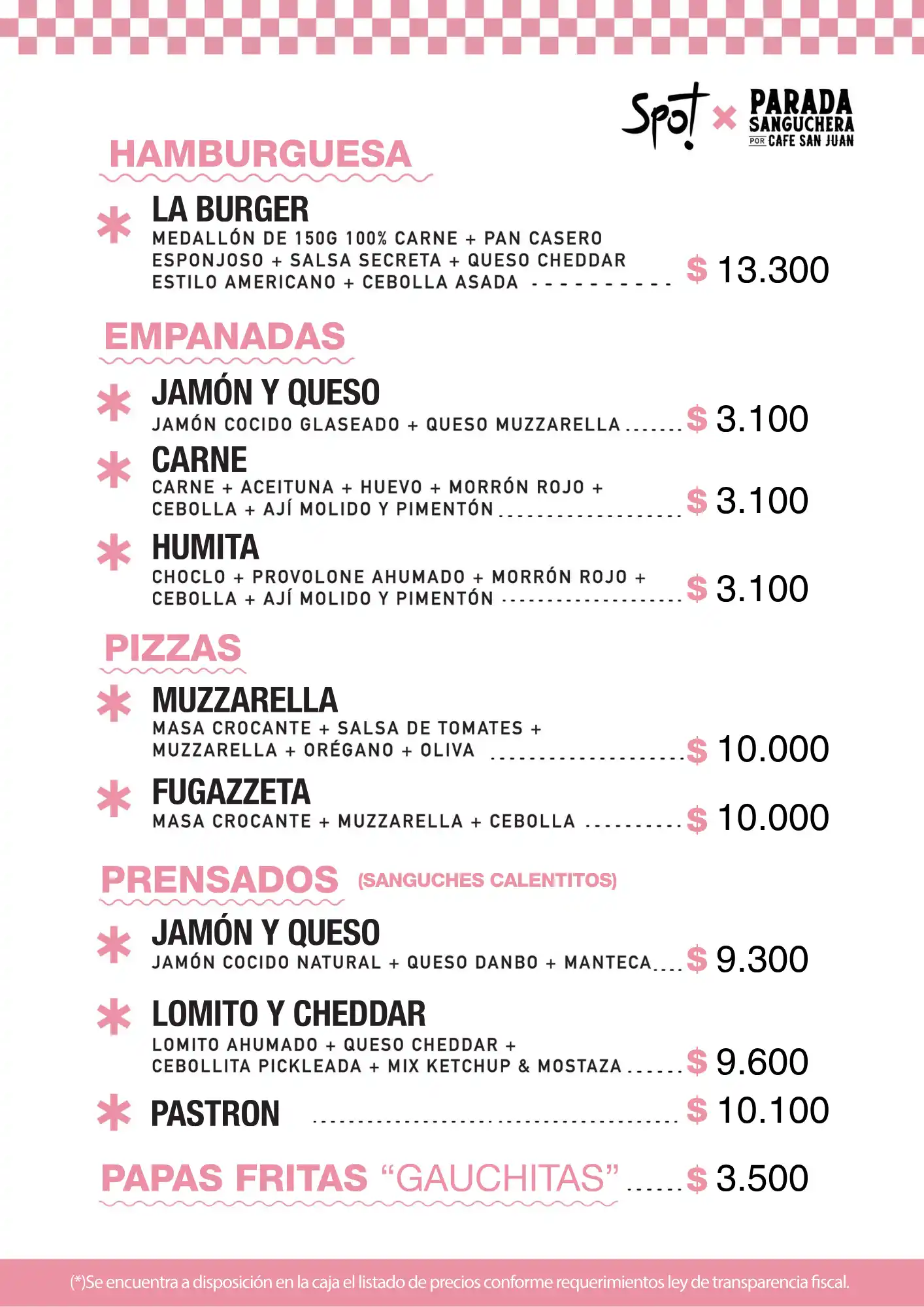 Precios Parada Sanguechera 2